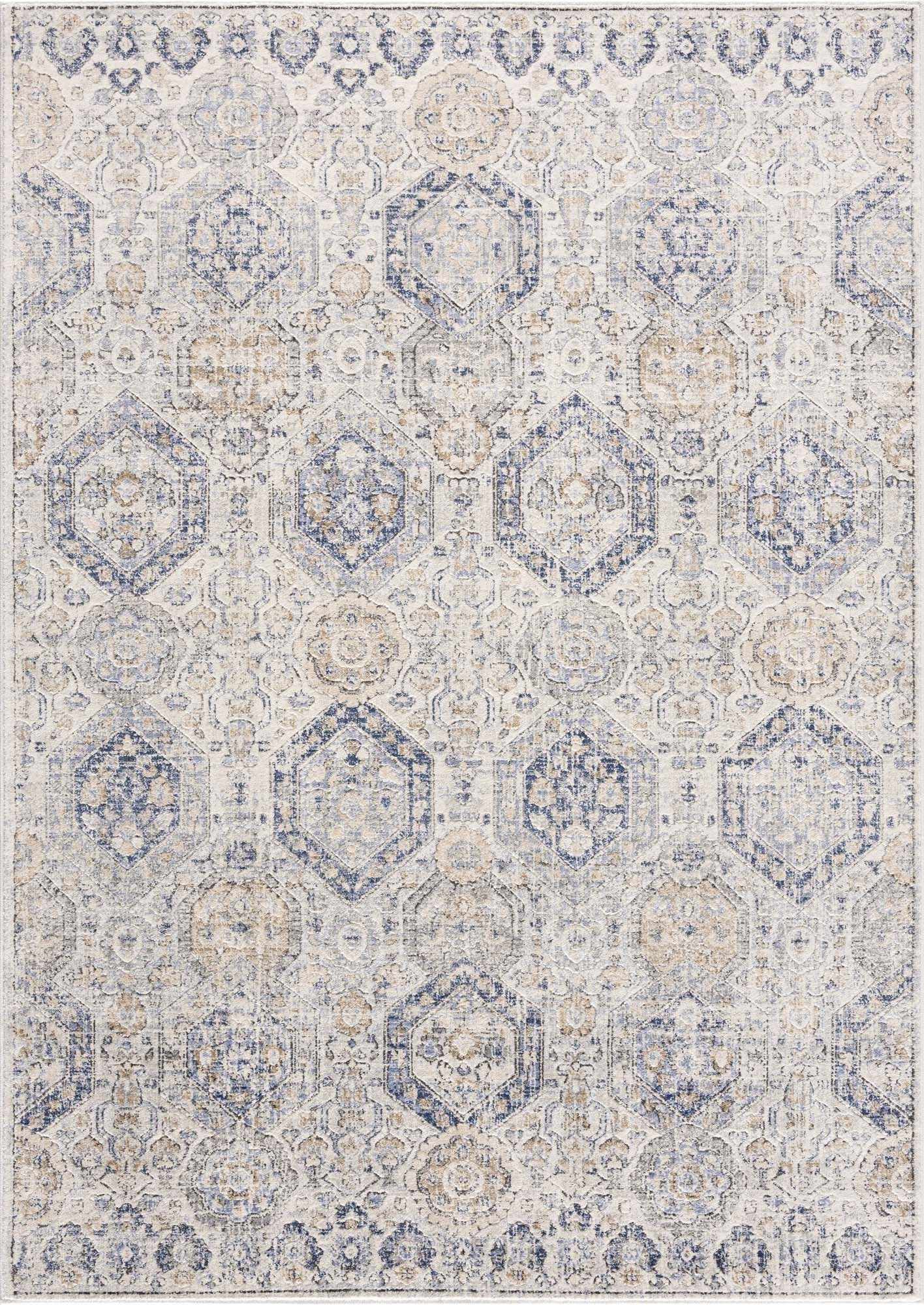 Alfombra Parkerfield en tonos crema y azul