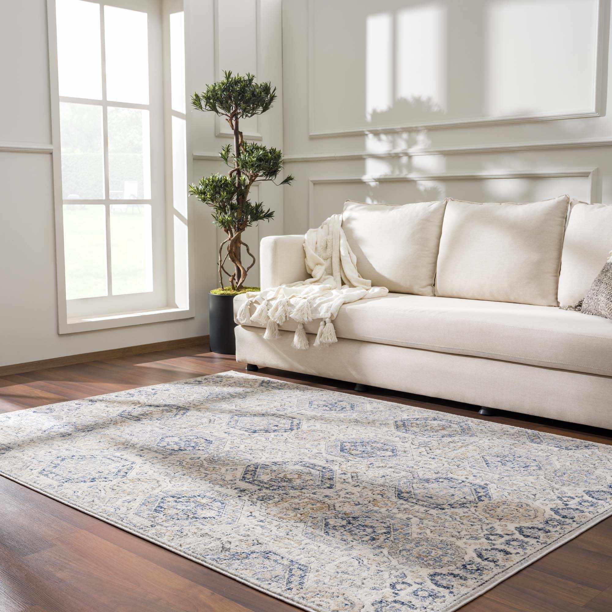Alfombra Parkerfield en tonos crema y azul