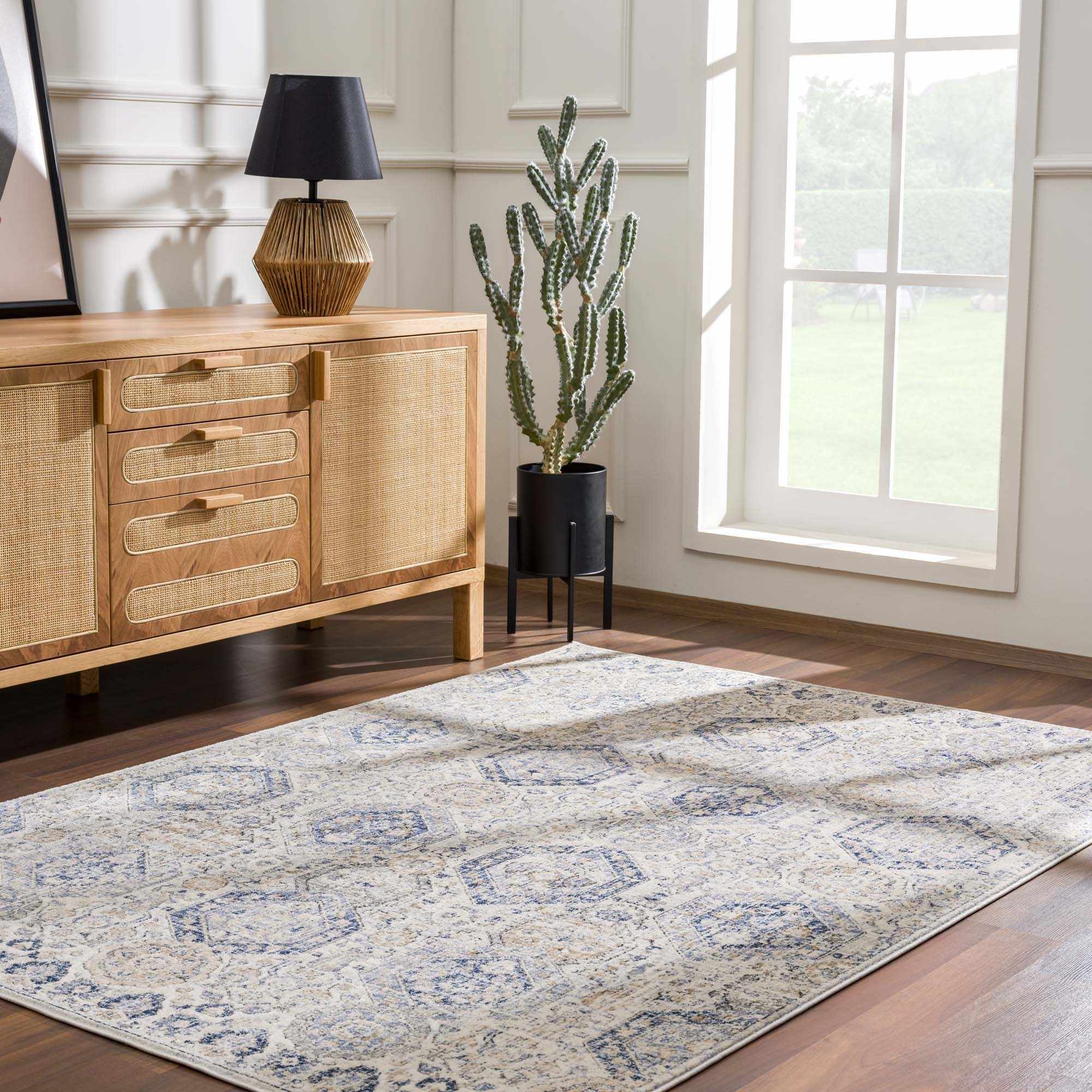 Alfombra Parkerfield en tonos crema y azul