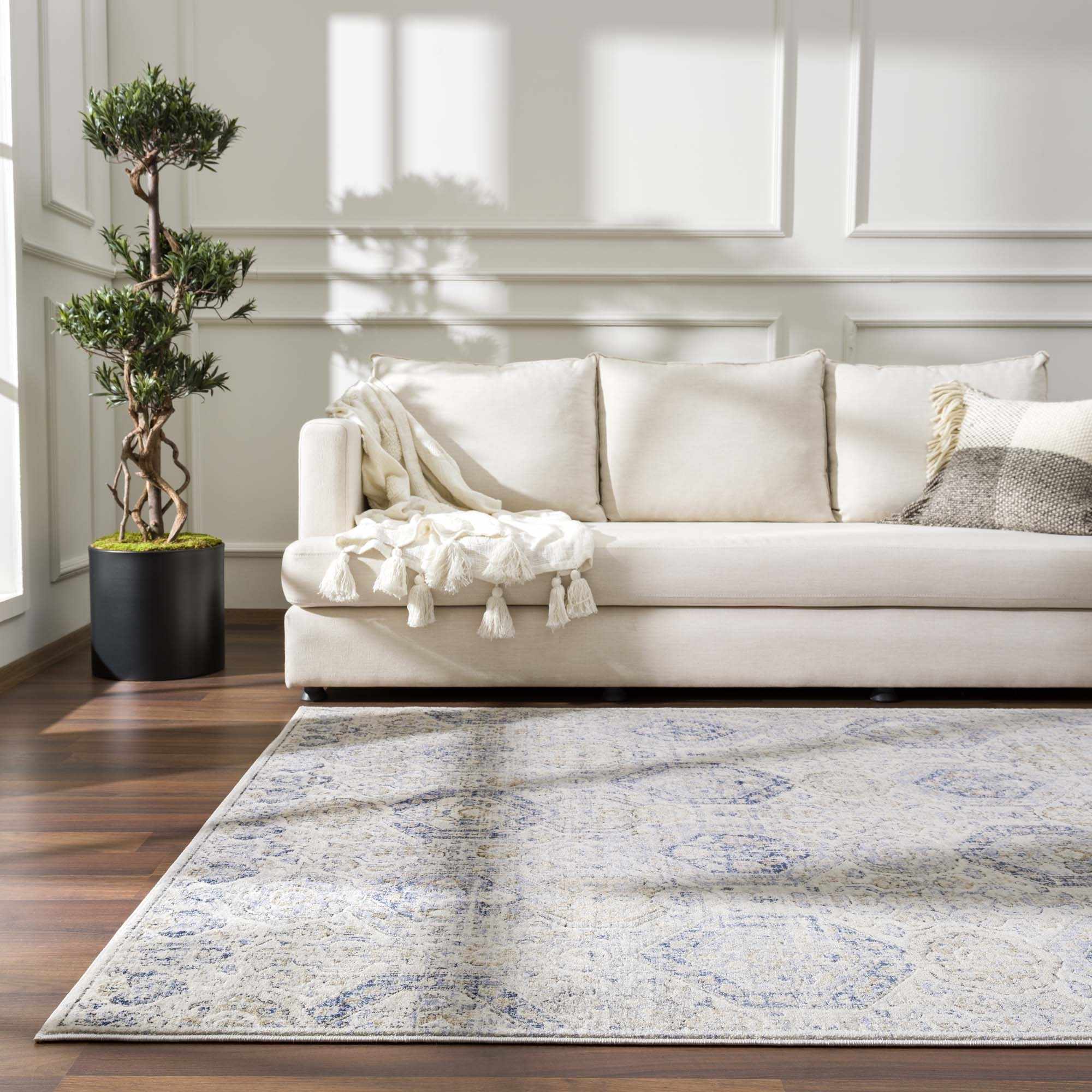 Alfombra Parkerfield en tonos crema y azul