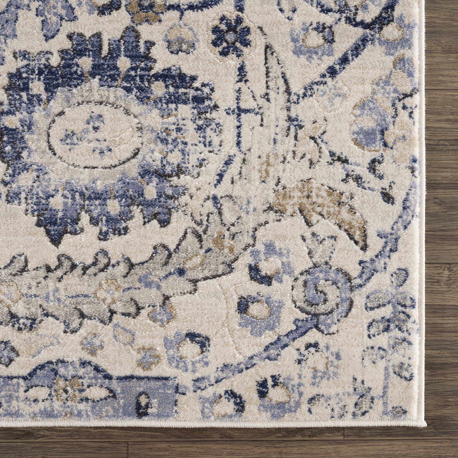 Alfombra Oushak azul y beige georgiana