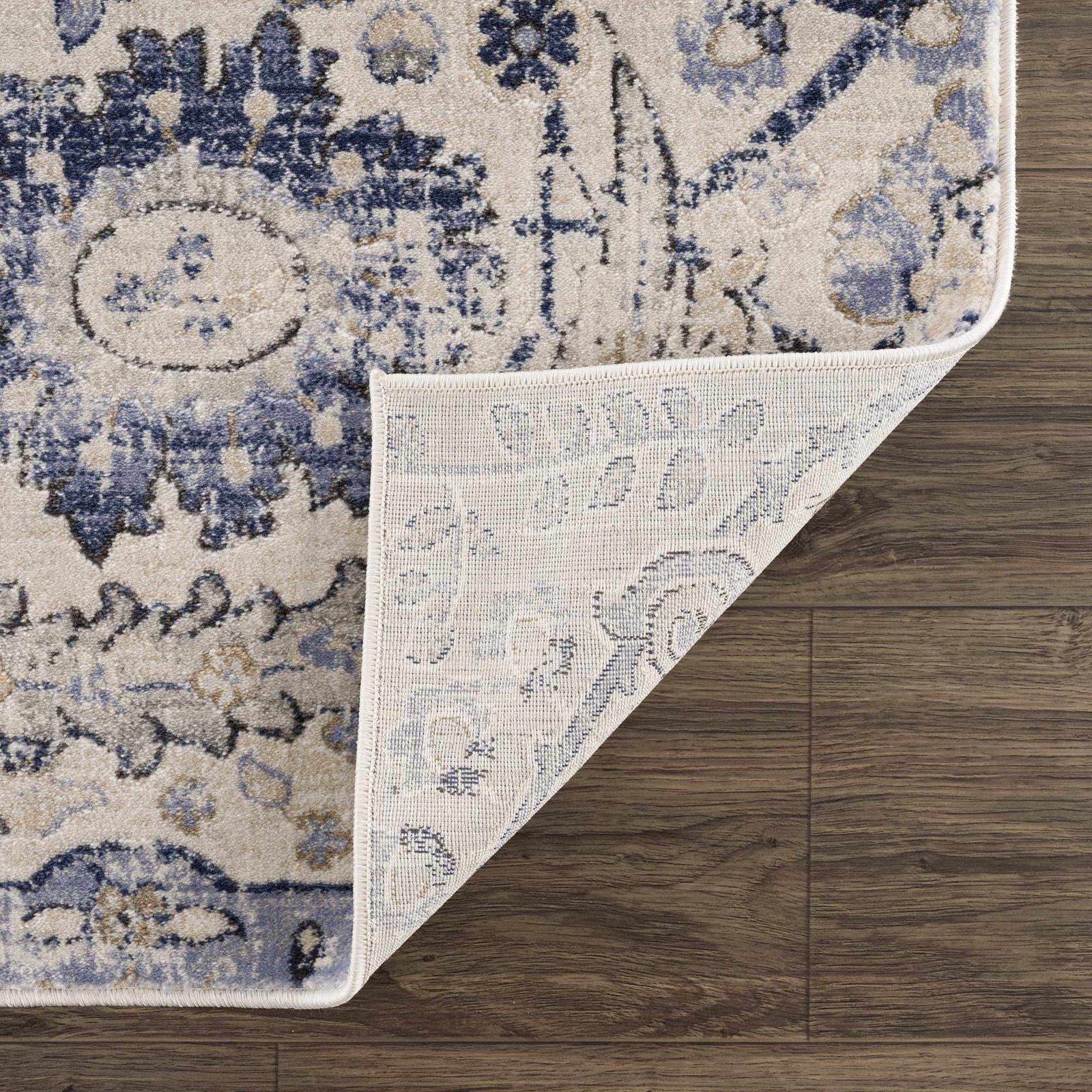 Alfombra Oushak azul y beige georgiana