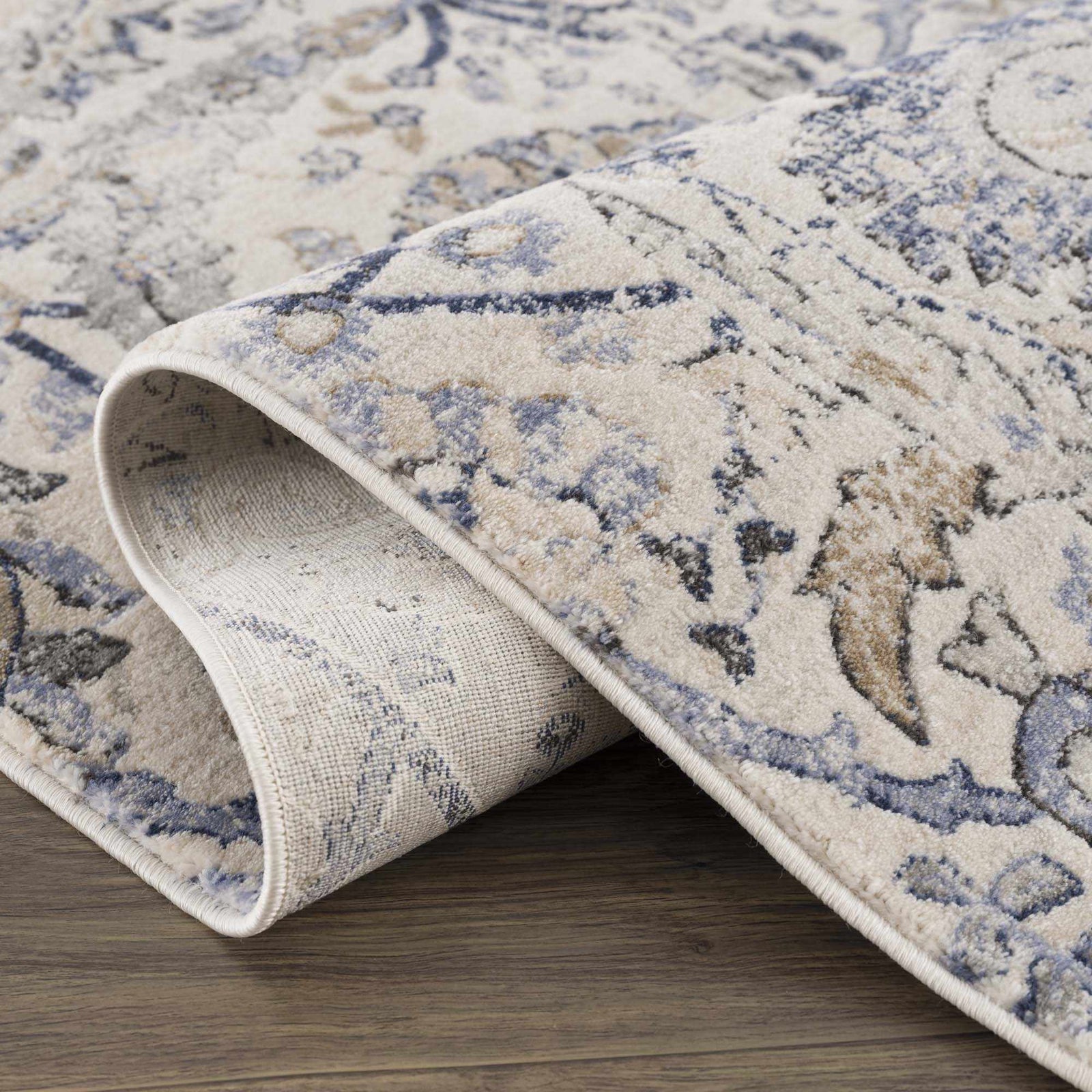 Alfombra Oushak azul y beige georgiana