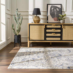 Alfombra Oushak azul y beige georgiana