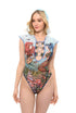 Mermaids One-piece Sleeveless Swimsuit with Hood & Lace