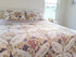 DaDa Bedding Wisteria Cottage Roses Floral Lightweight Quilted Bedspread Set (HS-1003)