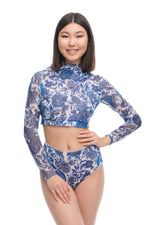 Pomegranate Blue High waist bikini (BOTTOM)