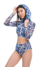 Pomegranate Blue Top with hood