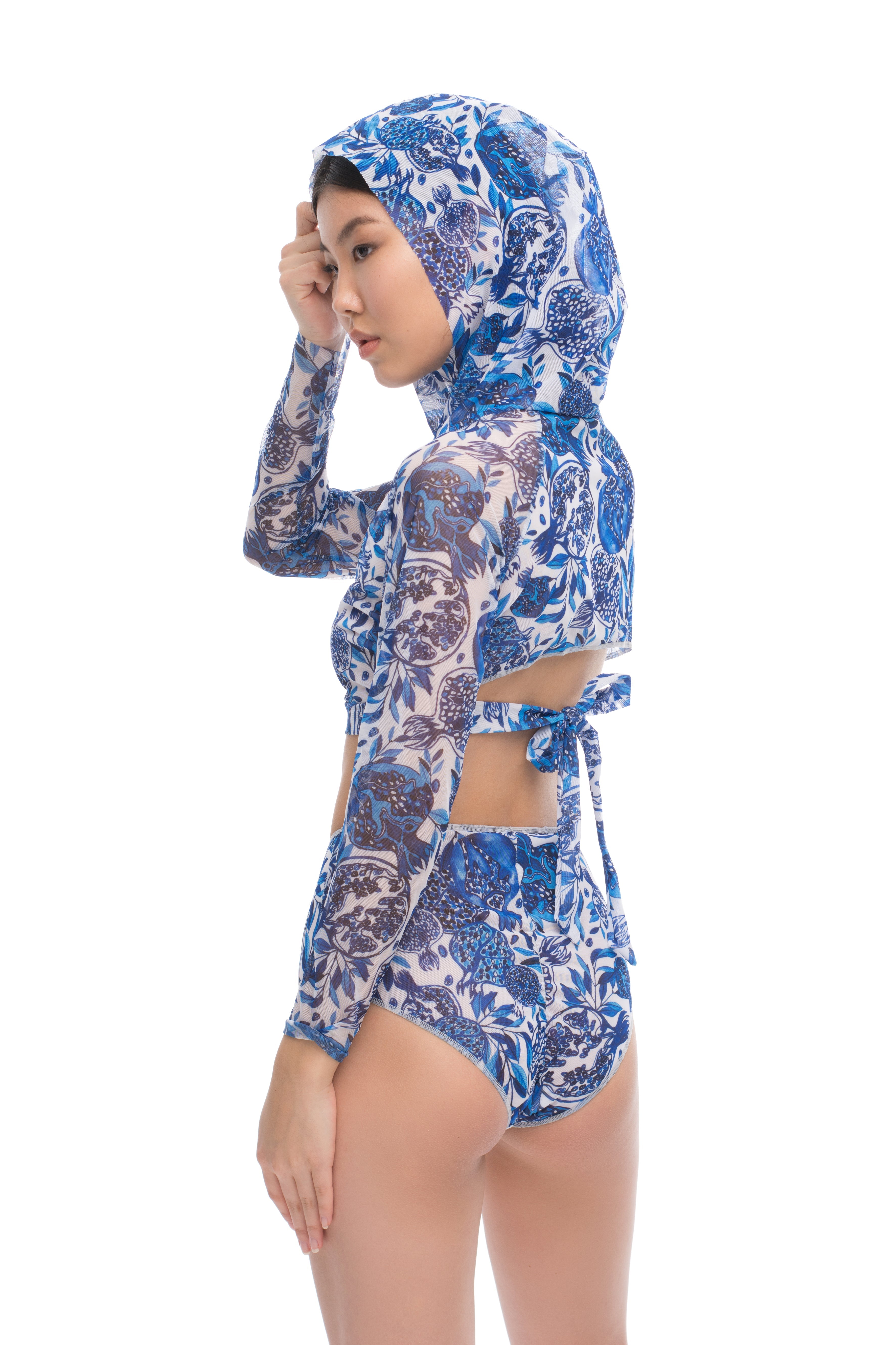 Pomegranate Blue Top with hood