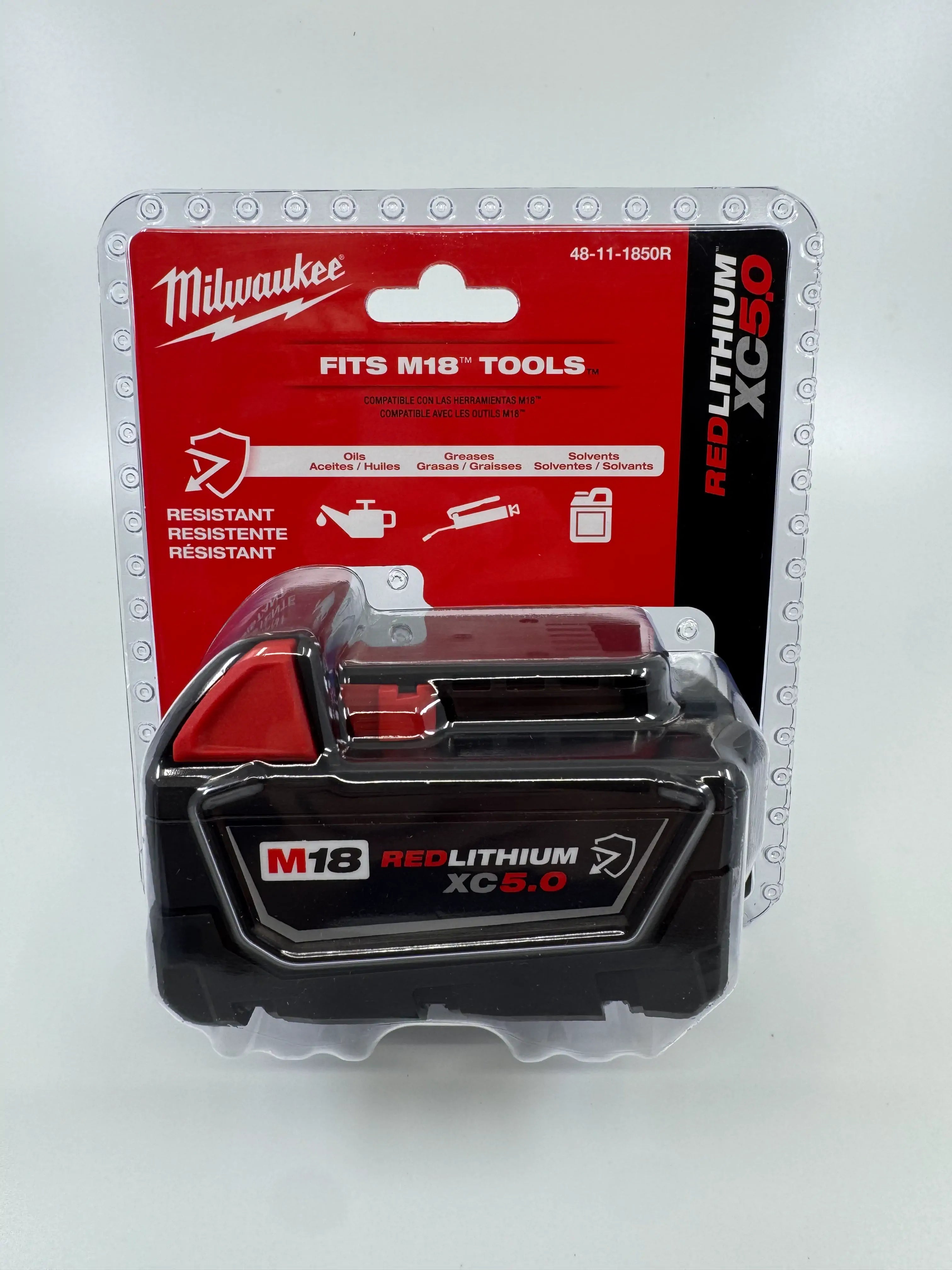 Batería Milwaukee 48-11-1850R M18 REDLITHIUM XC5.0 resistente a impactos