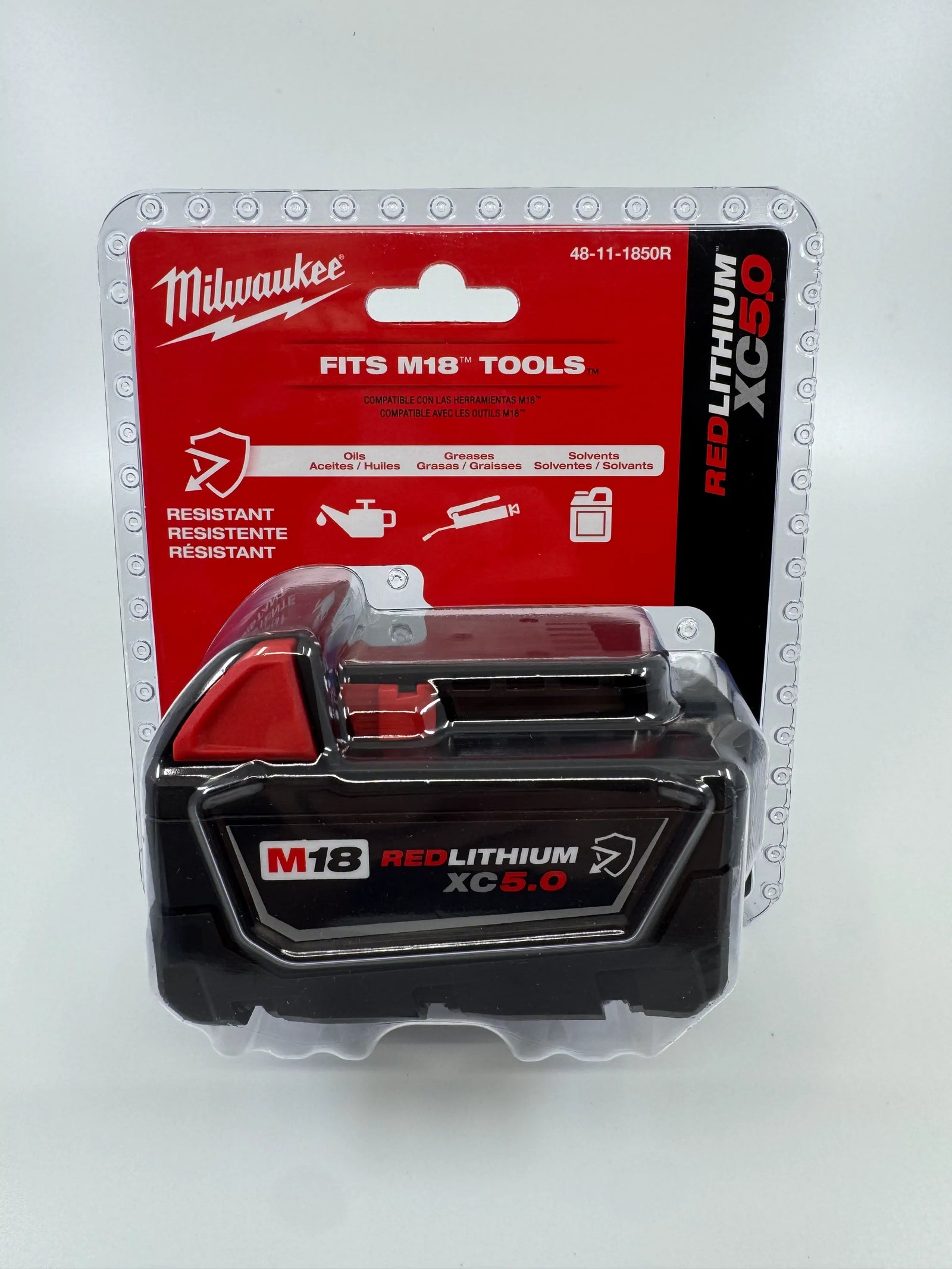 Batería Milwaukee 48-11-1850R M18 REDLITHIUM XC5.0 resistente a impactos