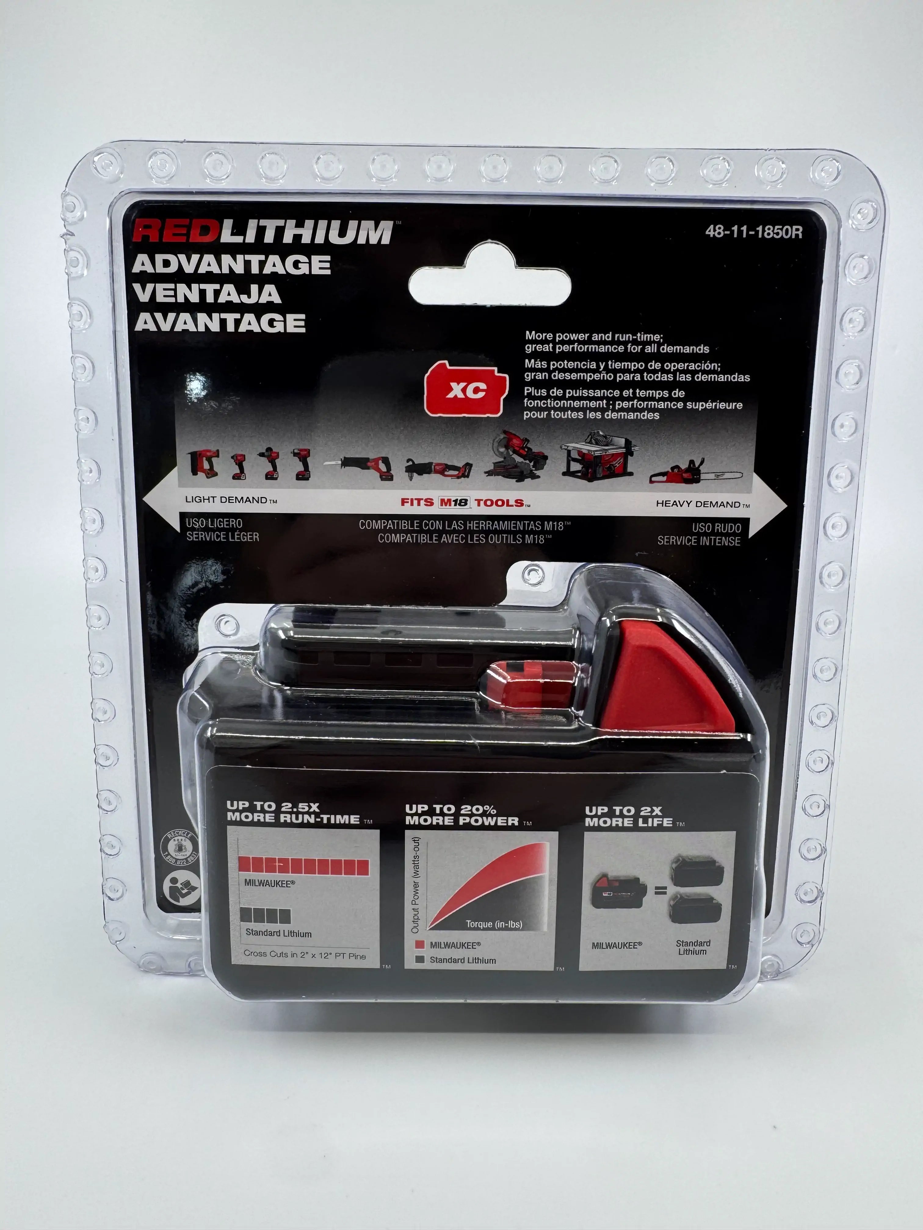 Batería Milwaukee 48-11-1850R M18 REDLITHIUM XC5.0 resistente a impactos