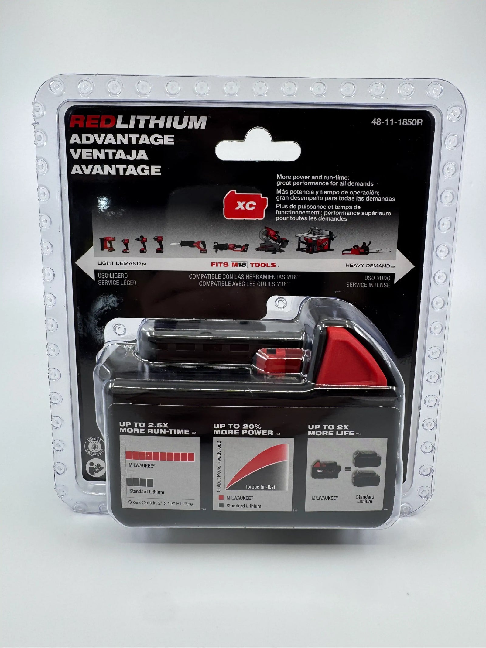 Batería Milwaukee 48-11-1850R M18 REDLITHIUM XC5.0 resistente a impactos