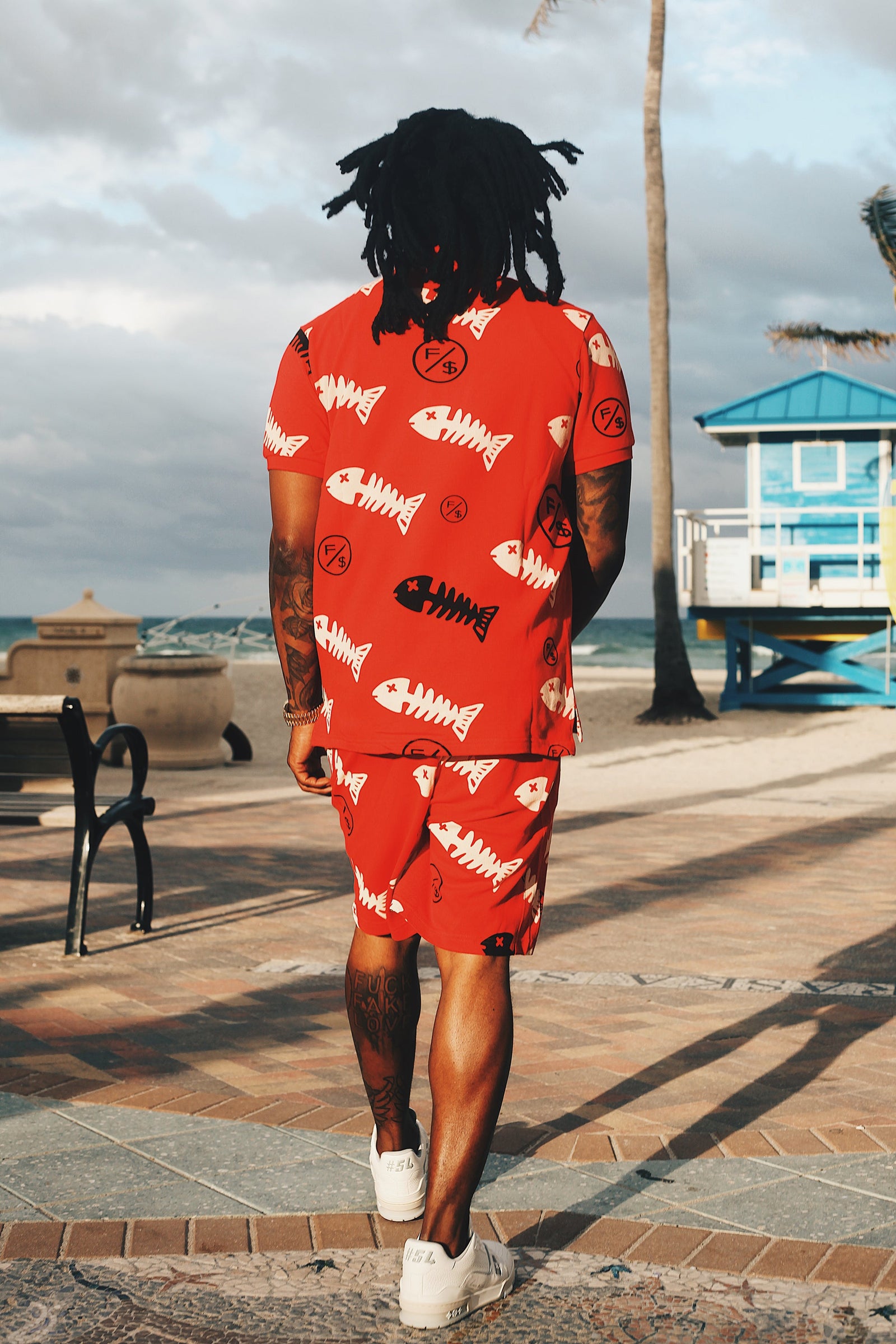 Fishscale Polo (Red) T Shirts