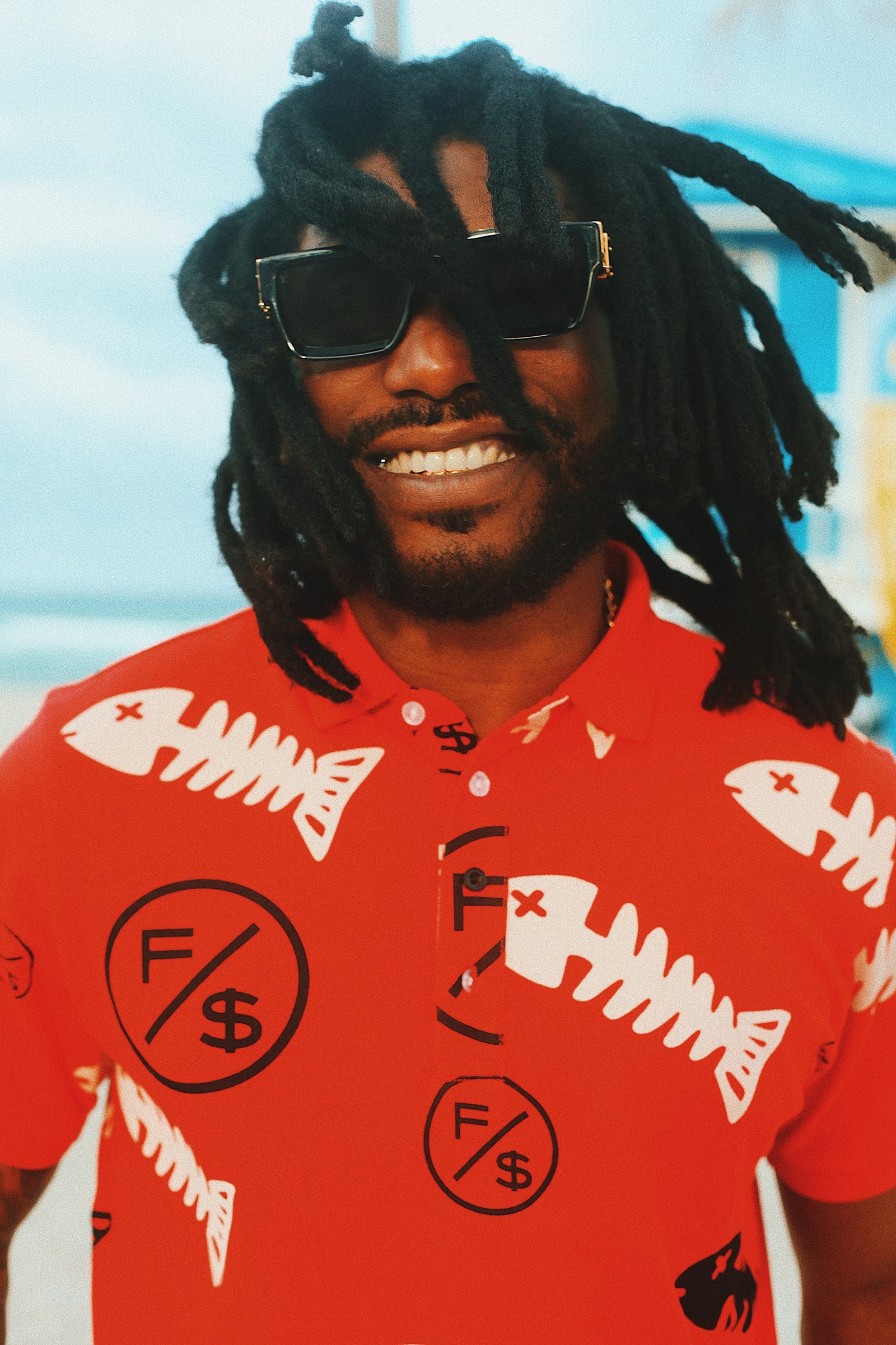 Fishscale Polo (Red) T Shirts