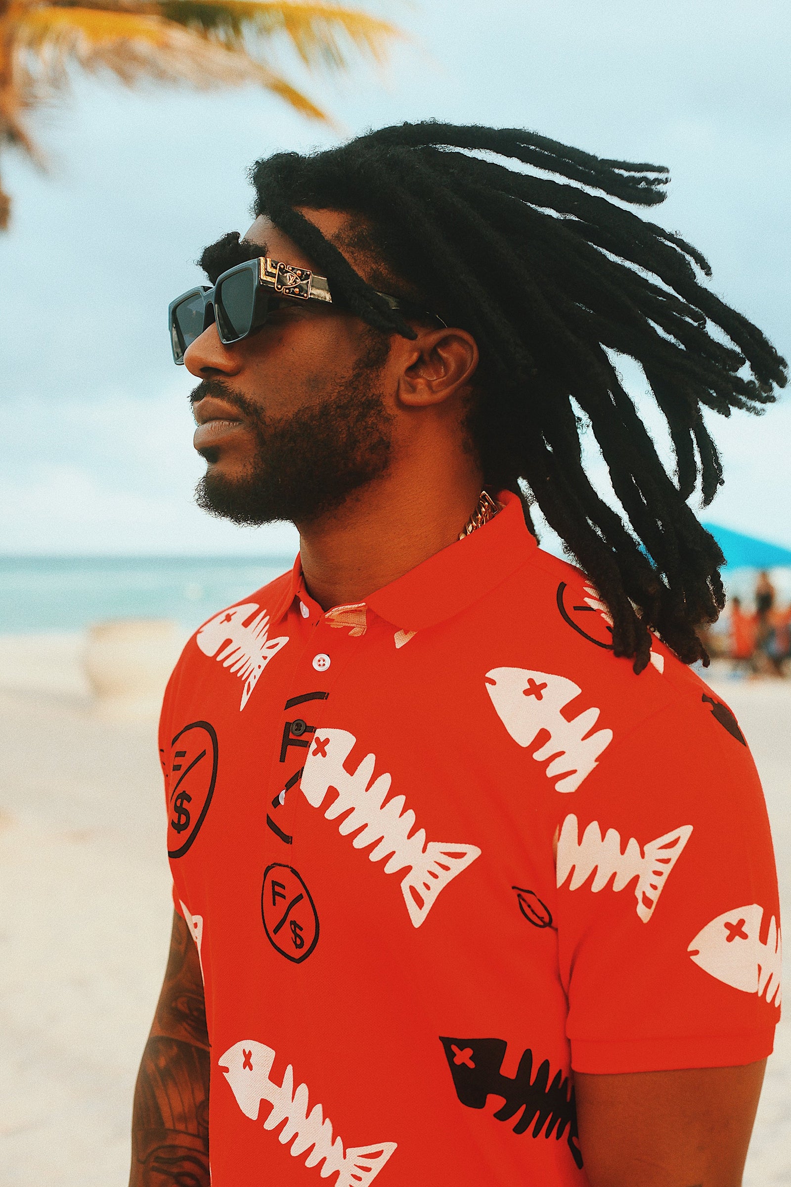 Fishscale Polo (Red) T Shirts