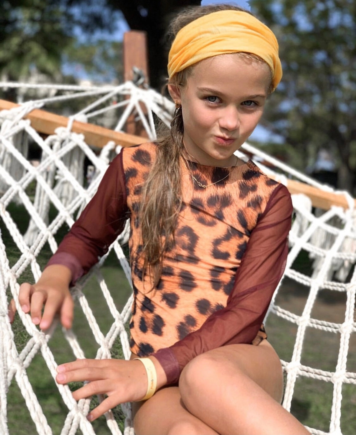 KID's girl's Smart Swim T-shirt with or without Hood Leopard