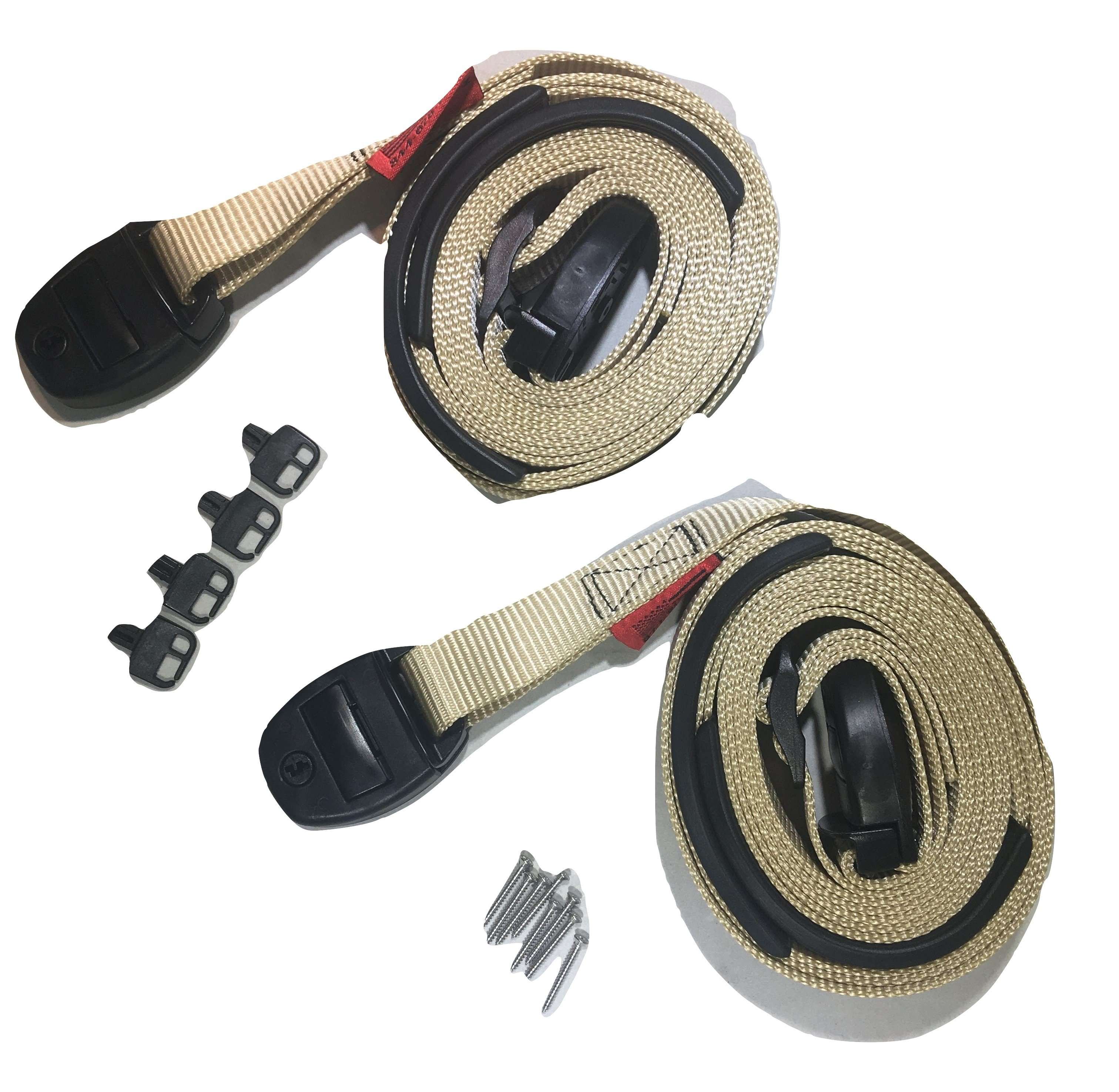 Correas ajustables para el viento de la cubierta del jacuzzi con hebilla de liberación central color tostado Nexus | OPCIONES DE TAMAÑO