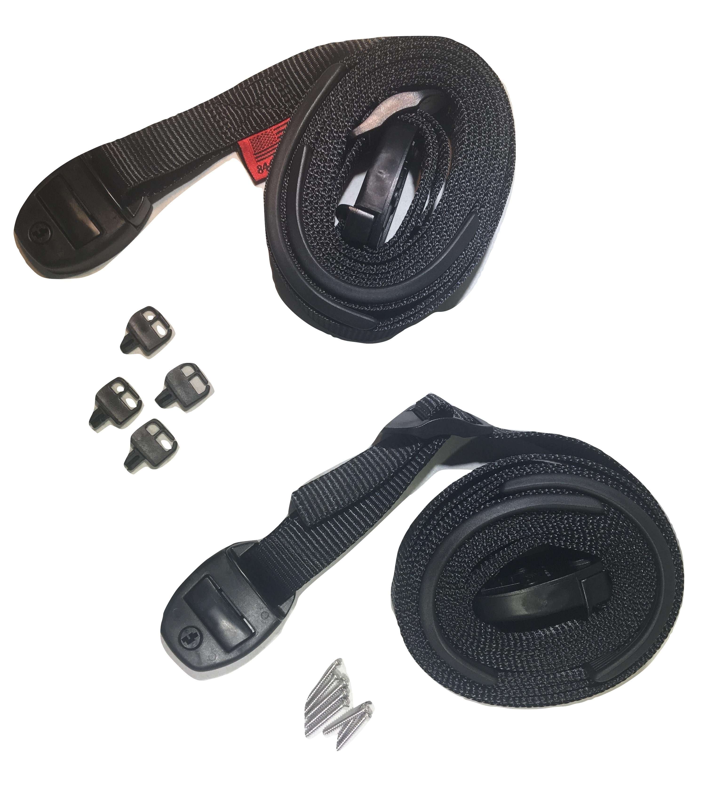 Correas ajustables para cubierta de jacuzzi con hebilla de liberación central Nexus negra | OPCIONES DE TAMAÑO
