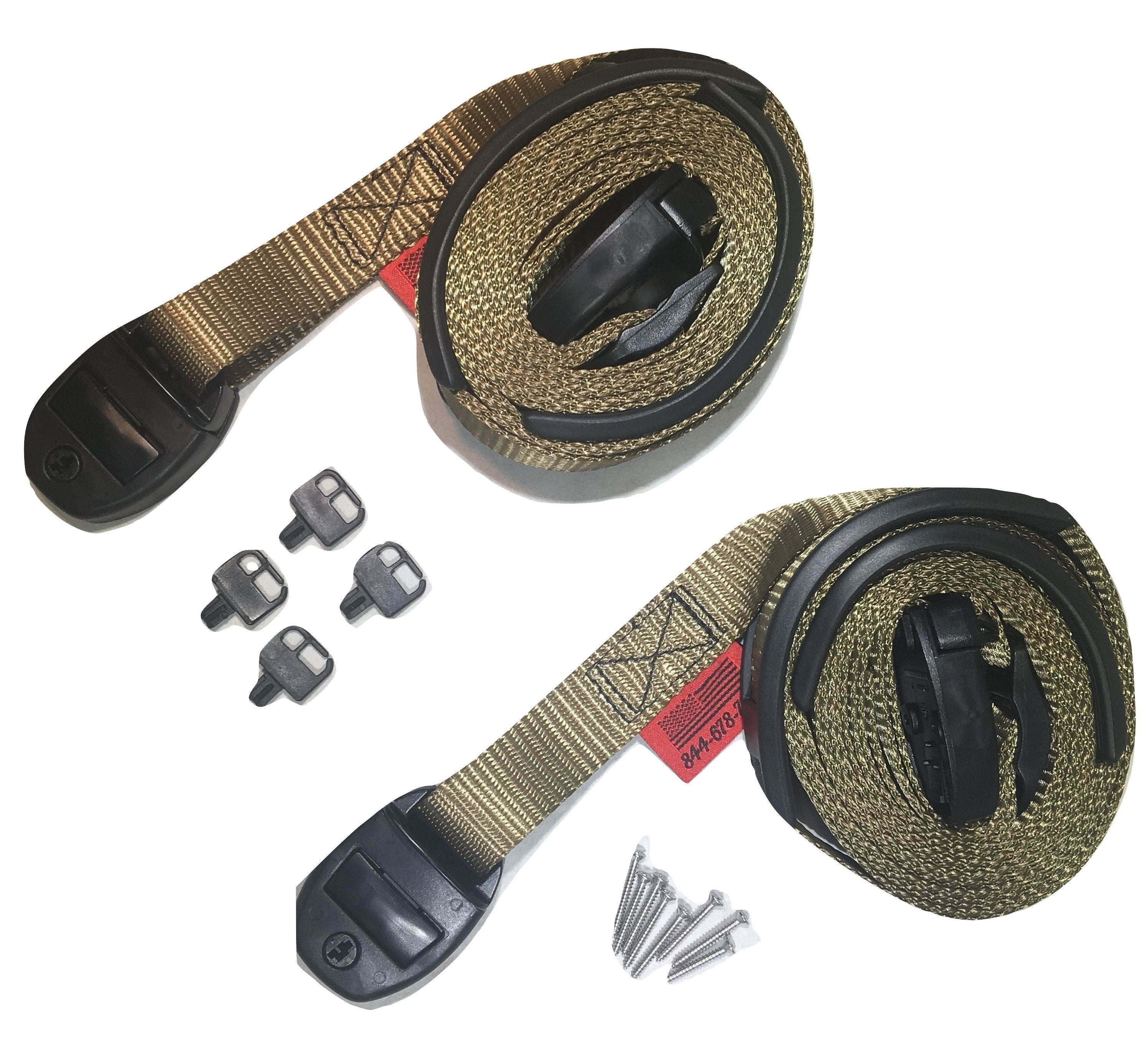 Correas ajustables para el viento de la cubierta del jacuzzi Nexus, color verde oliva, con hebilla de liberación central | Opciones de tamaño