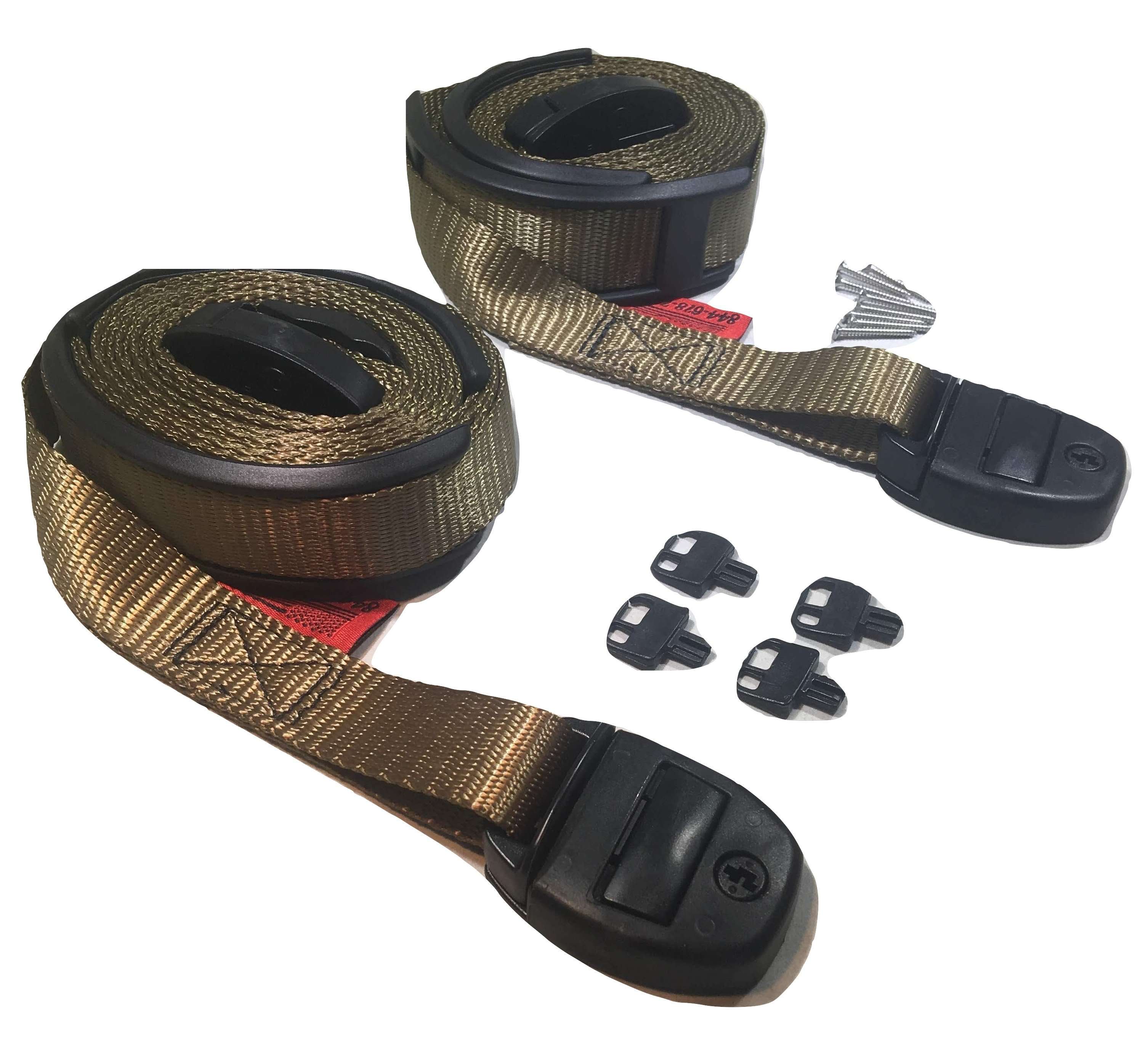 Correas ajustables para el viento de la cubierta del jacuzzi Nexus, color verde oliva, con hebilla de liberación central | Opciones de tamaño