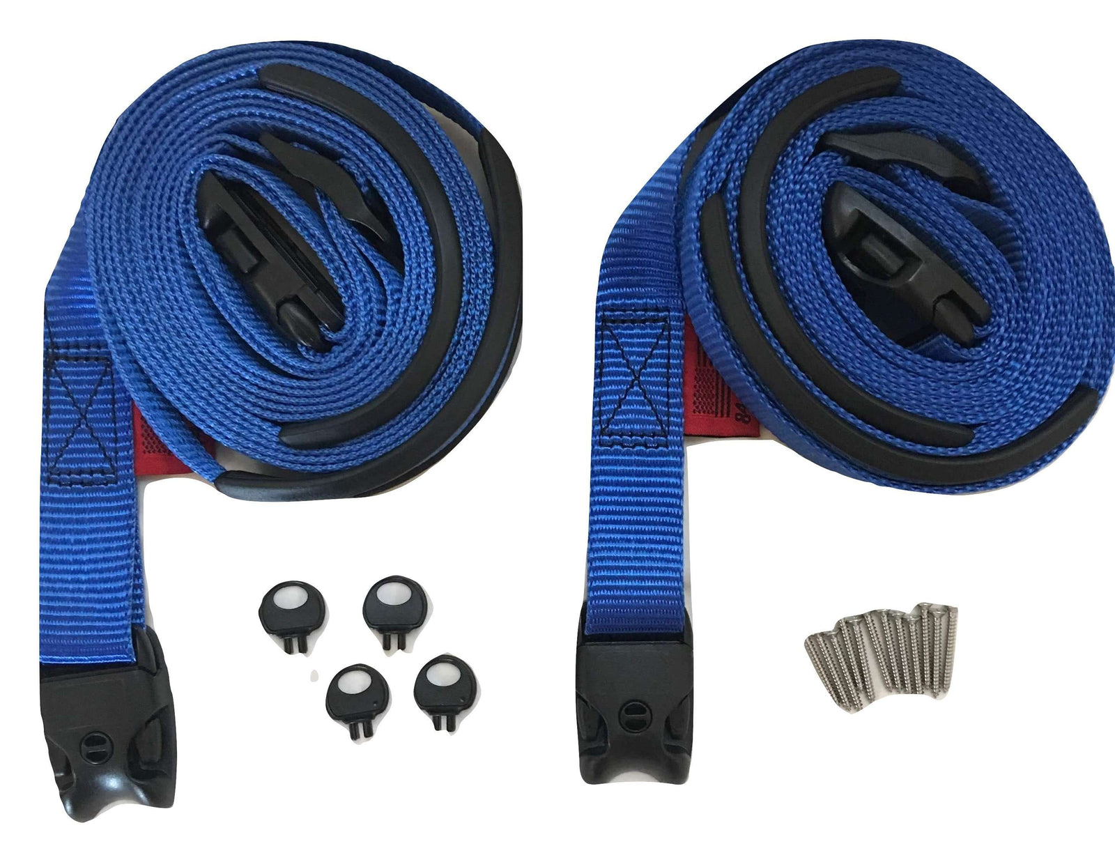 Kit de 2 correas cortavientos con hebilla ACW azul para bañera de hidromasaje, spa y huracanes | Opciones de tamaño