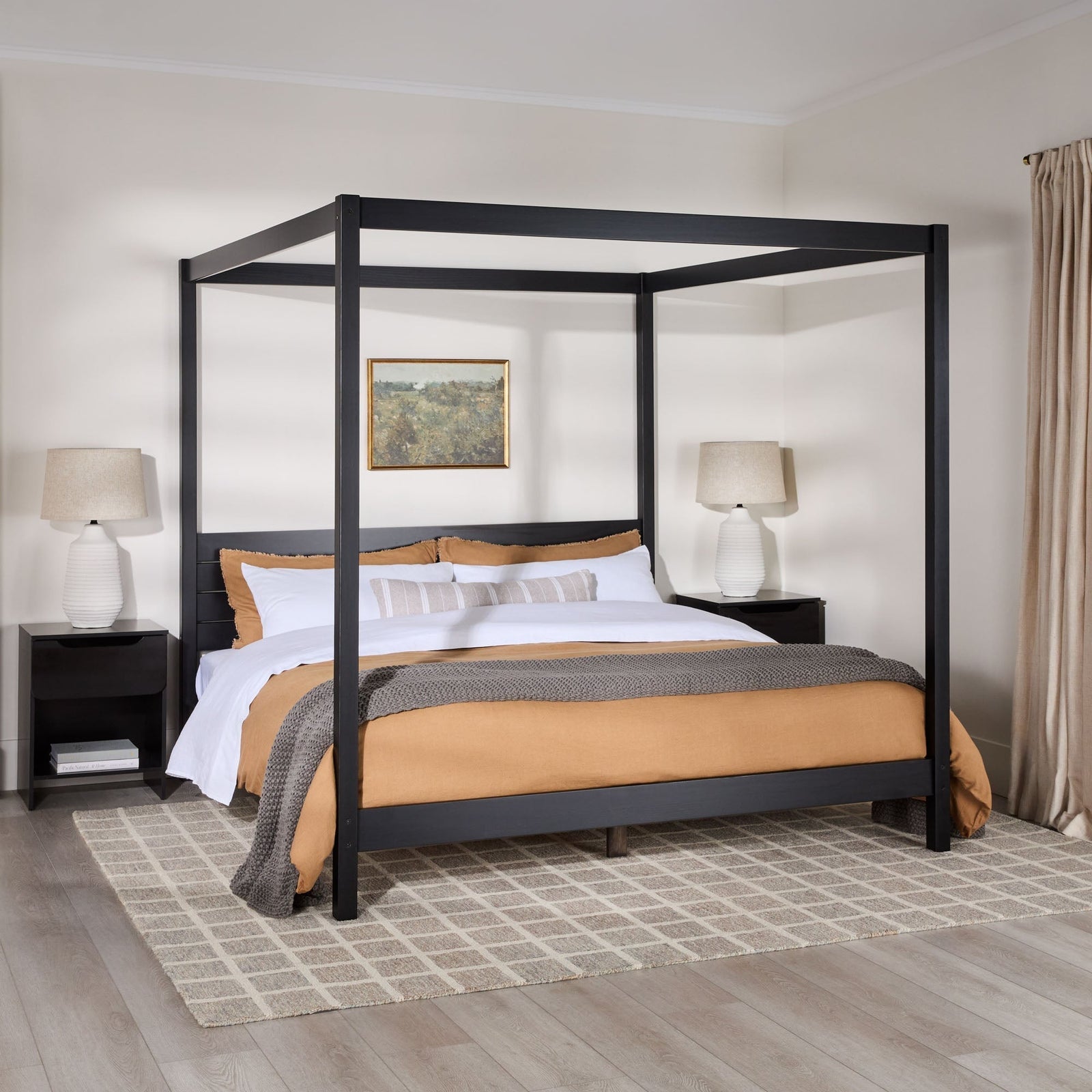 Colección de armazones de cama con dosel de madera maciza de Isla