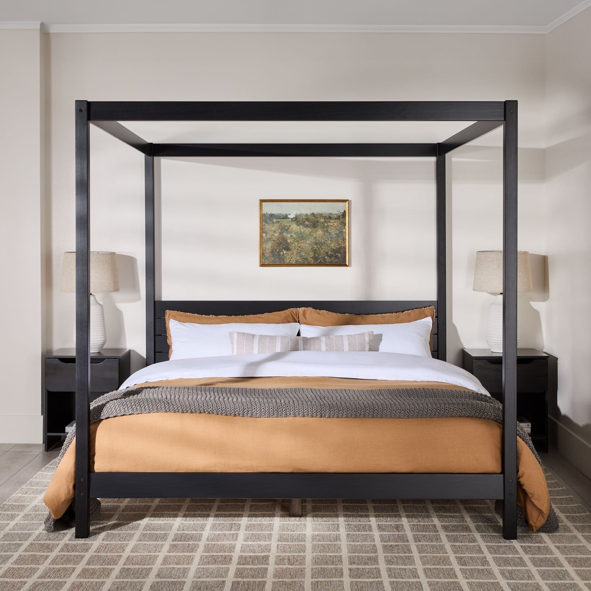 Colección de armazones de cama con dosel de madera maciza de Isla