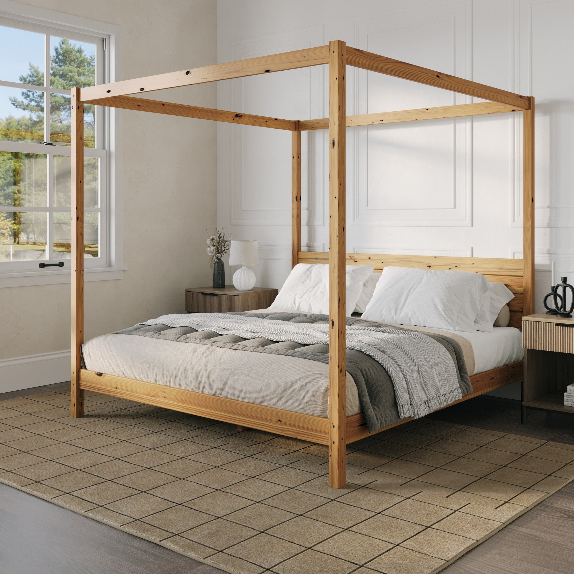 Colección de armazones de cama con dosel de madera maciza de Isla