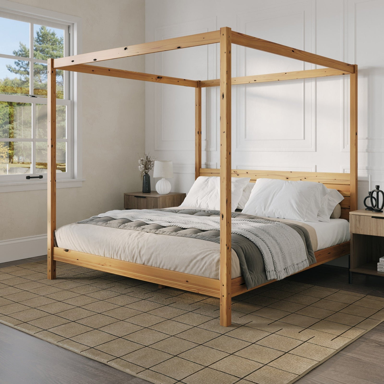 Colección de armazones de cama con dosel de madera maciza de Isla