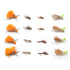 Trout Fly Assortment - Dry Fly Nymph Dropper Indie Tandem Fly Fishing Rig Collection - 16 Flies - Indicator Dry Flies and Dropper Nymphs