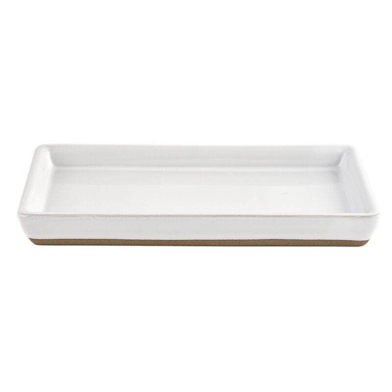 Bandeja de cerámica blanca