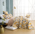 DaDa Bed in a Bag Bundle Set - Yellow Fleur Botanical Ivory Tan Floral Bedding Set (18112)