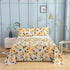 DaDa Bed in a Bag Bundle Set - Yellow Fleur Botanical Ivory Tan Floral Bedding Set (18112)