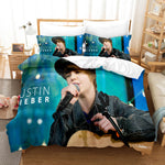 Juego de cama con funda de edredón y diseño de cosplay de Justin Bieber para decoración de habitación