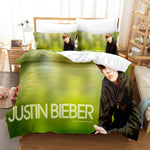 Juego de cama con funda de edredón y diseño de cosplay de Justin Bieber para decoración de habitación