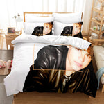Juego de cama con funda de edredón y diseño de cosplay de Justin Bieber para decoración de habitación