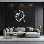 Koi Fish Yin Yang Metal Wall Art - Zen Inspired Steel Wall Decor - KAF083