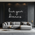 Live Your Dreams Metal Wall Art - Inspirational Script Wall Decor - KAF096