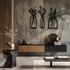 Floral Vase Metal Wall Art - 3-Piece Modern Steel Wall Decor - KAF118