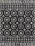 Alfombra lavable con diseño floral en blanco y negro de Kahraman