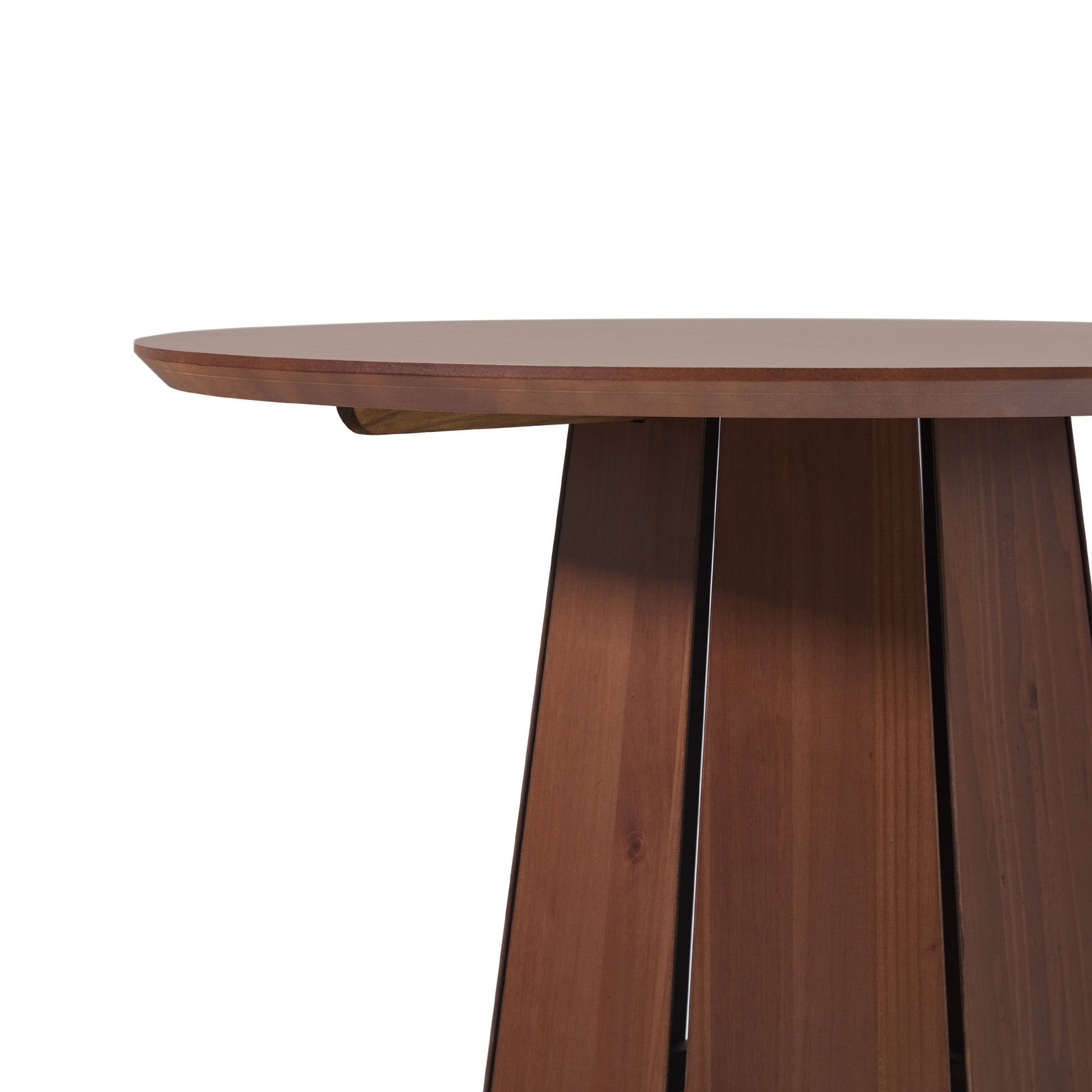 Mesa de comedor con pedestal de madera maciza redonda Koa de 48