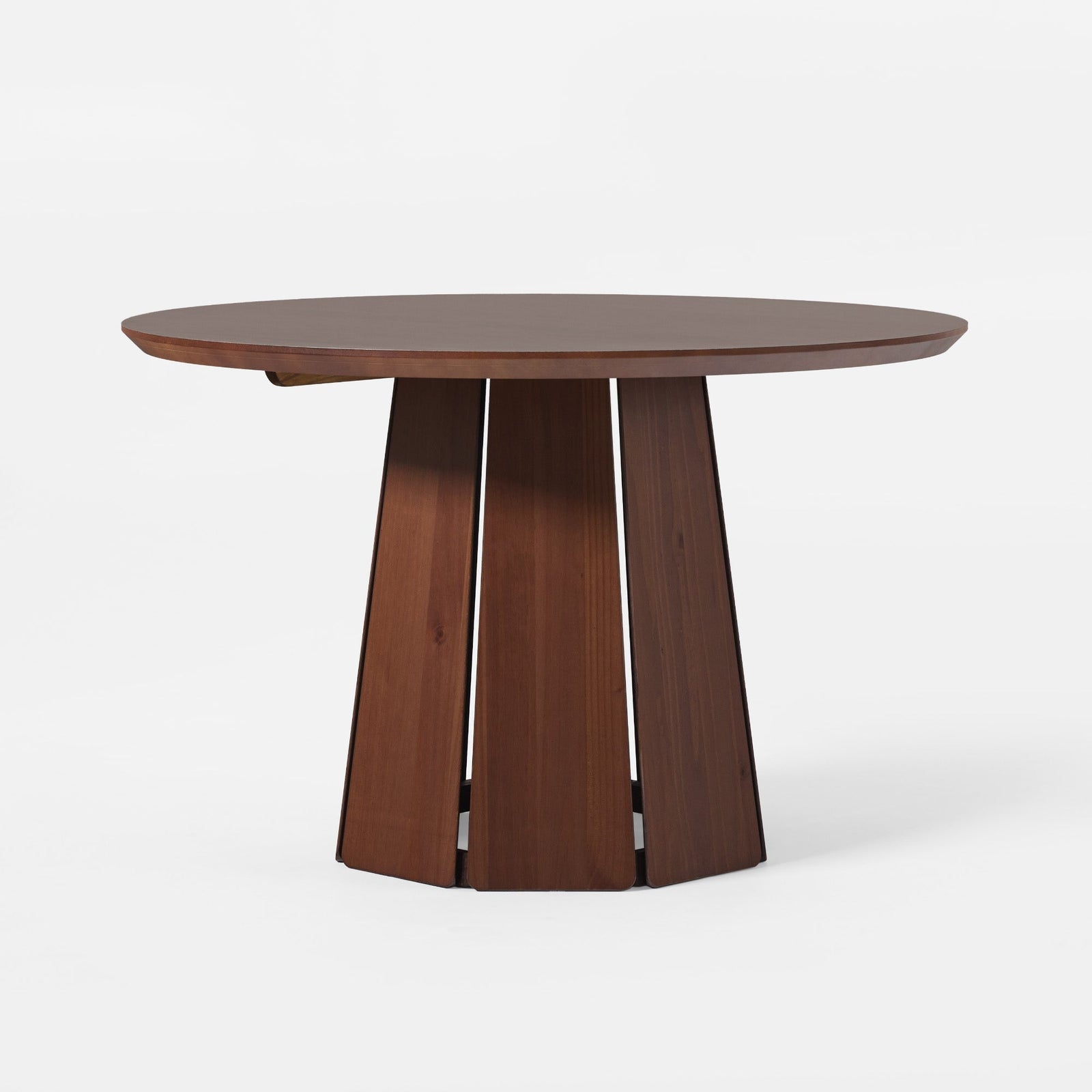 Mesa de comedor con pedestal de madera maciza redonda Koa de 48