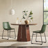 Mesa de comedor con pedestal de madera maciza redonda Koa de 48"