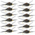 Tungsten Bead Kaufmann's Black Stone Fly with Rubber Legs - Stonefly Wet Fly - 1 Dozen Flies Hook Size 8