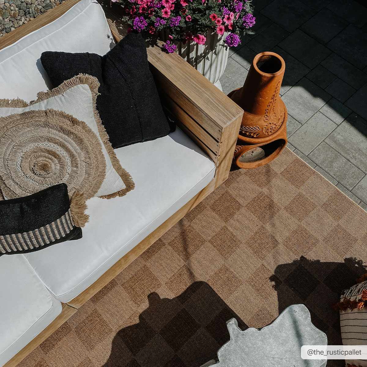 Alfombra marrón a cuadros Kuval
