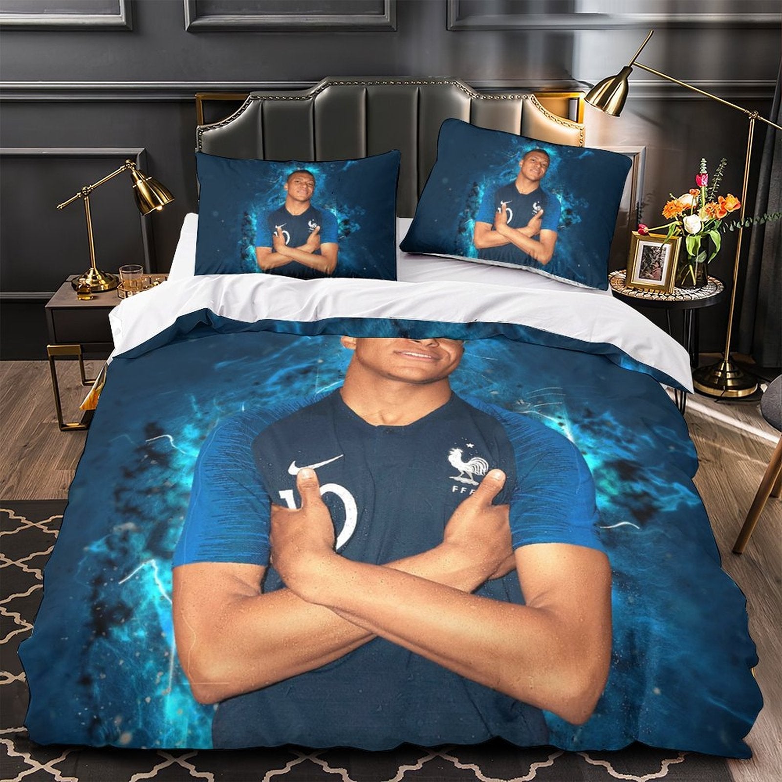 Kylian Mbappé Pattern Bedding Set Quilt Cover Without Filler