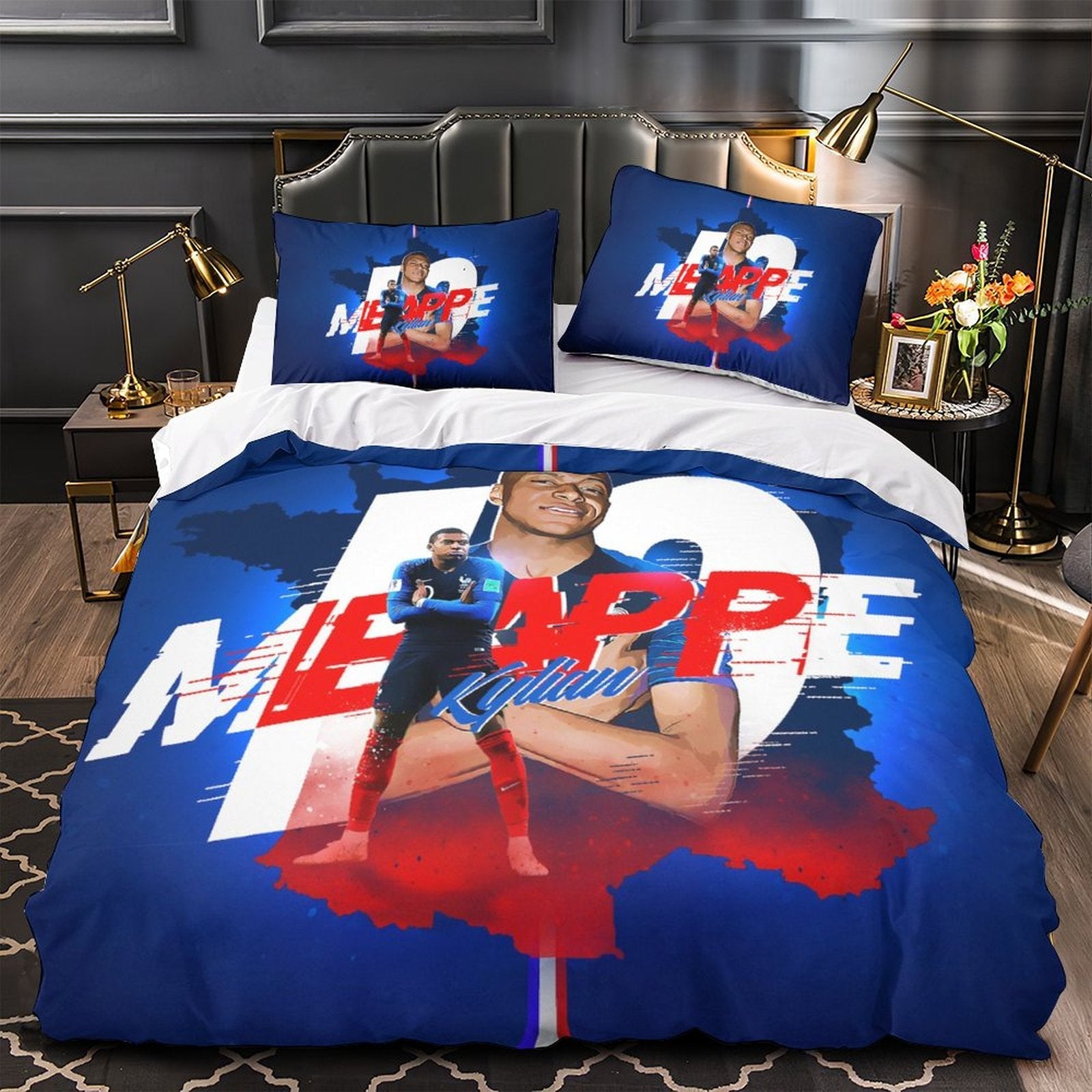 Kylian Mbappé Pattern Bedding Set Quilt Cover Without Filler