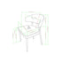 Silla de comedor curvada tapizada moderna Alexis, juego de 2