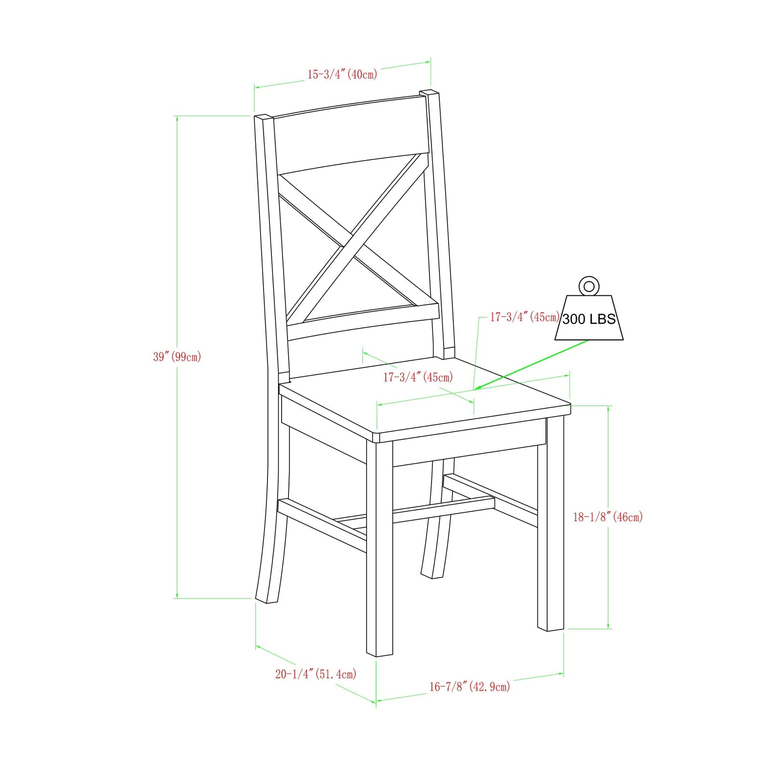 Juego de comedor de madera de 6 piezas Meridian